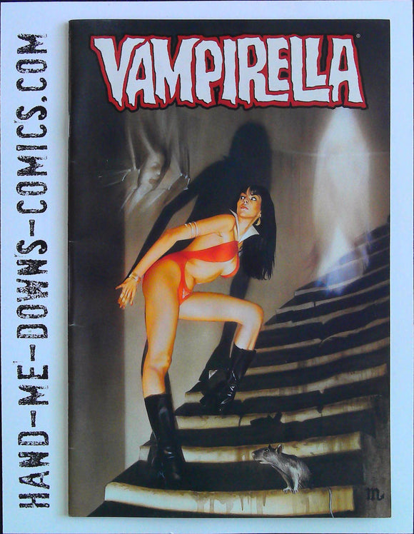 Vampirella 9 - 2002 - Harris Comics - Fine/Very Fine  Cover by Mike Mayhew. Girl Standing on Stairs - Written by John Smith, art by Dawn Brown. Pantha Back-Up Story Written by John Smith & Mark Millar, art by Mark Texeira. Cover price $2.99.