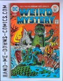 Weird Mystery Tales 18 - 1975 - Fine Cover by Ernie Chan. The Return of the Serpent - Story by Paul Levitz, art by Leopoldo Duranona. A Feline Feast! - by Lee Marrs. The New Arrival - 1 page promo story by Paul Levitz, art by Ricardo Villamonte. Hell Hath No Fury, story by Robert Kanigher, art by Ruben Yandoc. Cover price $0.25