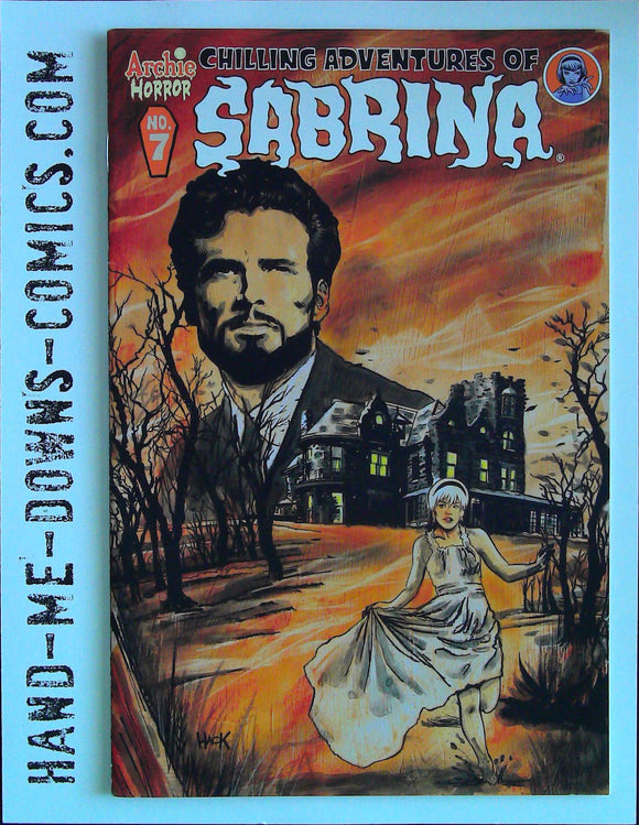 Chilling Adventures of Sabrina 7 - 2017 - Robert Hack Cover - Very Fine/Near Mint  Story by Roberto Aguirre Sacasa, art and cover by Robert Hack. Back-up story - Sabrina Castle Hassle, story by George Gladir, art by Bob Bolling, inks by Rudy Lapick. Cover price $4.99
