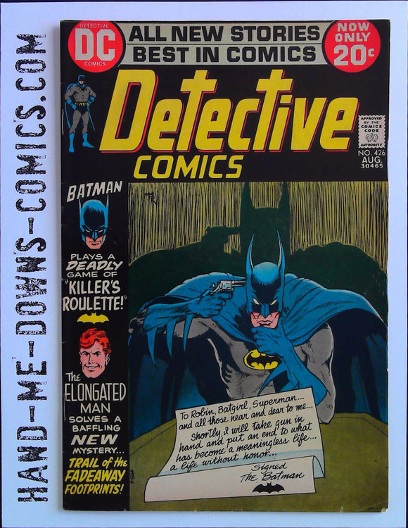 Detective Comics 426 - 1972 - Very Good Cover by Michael Kaluta. 