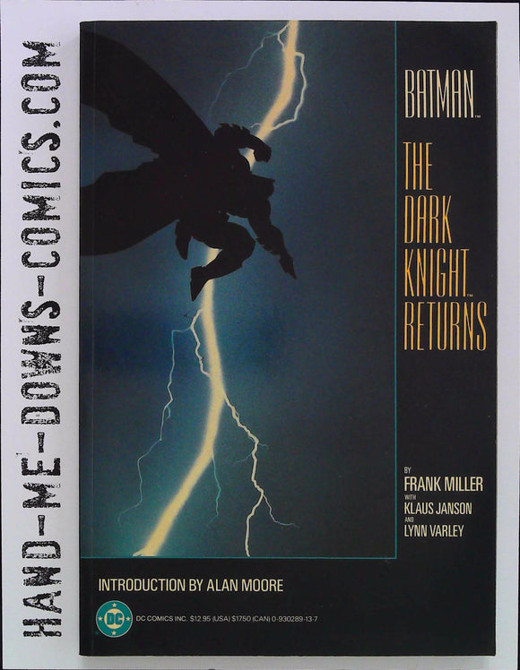 Batman: The Dark Knight Returns - 1986 - 1st Appearance Carrie Kelly - 10th Printing - Very Fine/Near Mint  10th printing labeled as such on the inside. Cover by Frank Miller. The Dark Knight Returns - story and art by Frank Miller, inks by Klaus Janson. 20 years in the future, criminals are terrorizing Gotham City. Batman has been retired for 10 years after the death of Jason Todd. Bruce Wayne, once again puts on the Batman costume! Cover price $12.95