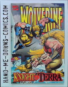 Wolverine: Knight of Terra 1 - 1995 - F/VF  Story by Ian Edginton and John Ostrander, art by Jan Duursema and Rick Magyar. Guest-starring the Uncanny X-Men and Wolfsbane. Wolverine defends a mystical kingdom from the savage and dreaded Great Beast. Cover price $6.95