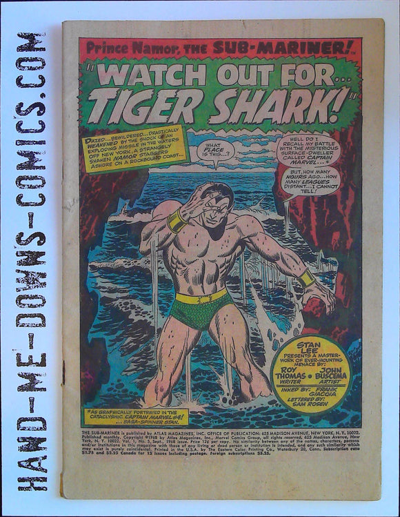 Sub-Mariner 5 - 1968 - First Appearance of Tiger Shark - Coverless -  