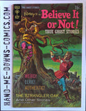 Ripley's Believe it or Not 12 - True Ghost Stories - 1969 - Fine/Very Fine  Number 10208-902, February. Issue 12. The Strangling Oak. The Spectres of Goodwin Sands - text story. Death's Spectral Hand. The Ghostly Horseman. The Headless Ghost of Halley Hollow. Several pages of Gold Key Club Comics features. Cover price $0.15