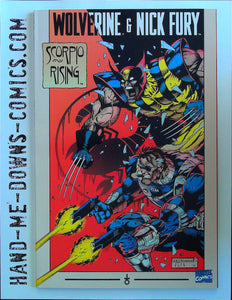 Wolverine and Nick Fury: Scorpio Rising - TPB - 1994 - Very Fine/Near Mint  Story by Howard Chaykin, art and cover by Shawn McManus. Scorpio sets out to save his beloved homeland by stealing the Cosmic Key. His actions lead Nick Fury and Wolverine to put a stop to him and put an end to the war. Cover price $5.95