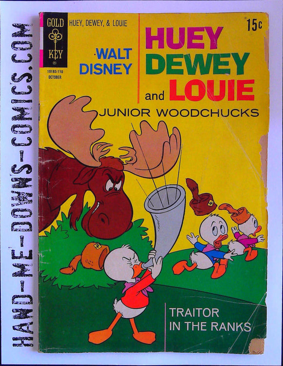 Walt Disney's Huey, Dewey and Louie and Junior Woodchucks 11 - 1969 - Fair/Good  Number 10183-110, October. Issue 11. Traitor in the Ranks. Eagle Savers. Cover price $0.15