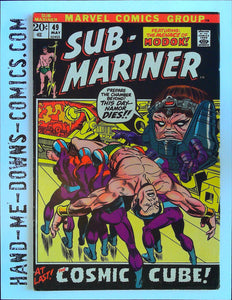 Sub-Mariner 49 - 1972 - At Last The Cosmic Cube "The Dreamstone," story by Gerry Conway, art by Gene Colan, inks by Frank Giacoia;  Modok and Cosmic Cube. 