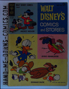 Walt Disney's Comics and Stories 269 - 1963 - Carl Barks - Fair/Good  Number 10011-302, Issue 269. Donald Duck: Inside Cover. Donald Duck: A Matter Of Factory.  Ludwig Von Drake: Exported Expert. Li'l Bad Wolf: A Wolf at The Door. Mickey and Minnie: Teakettle Magic text story. Gyro Gearloose: Wayward Washer. Mickey Mouse: Big Day at Whistlestop. Donald Duck: Half page story. Cover price $0.12