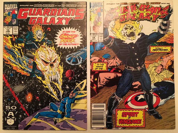 Guardians of the Galaxy 13 & 14 - 1991 -  1st App. Cosmic Spirit of Vengeance - VF