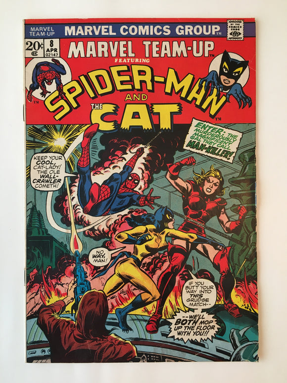 Marvel Team-Up 8 - 1972 - Spider-Man & The Cat - 1st App. Man Killer - VG/F