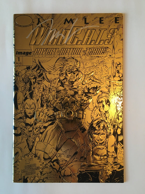 WildC.A.T.S. 1 - Embossed Gold Foil Variant - 1992 - Signed Jim Lee - F/VF