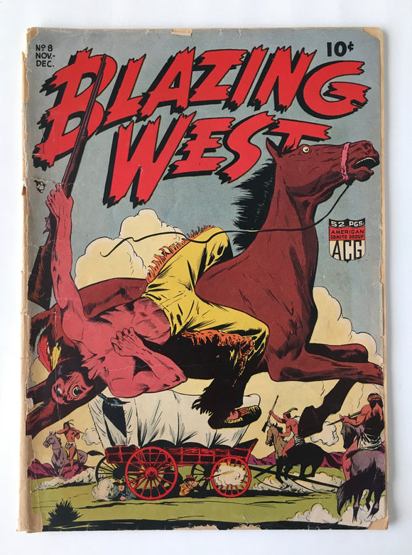 Blazing West 8 (1949) American Comics Group Fair/Good Condition Front Cover