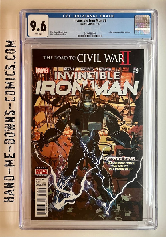 Invincible Iron Man 9 - 1st full appearance of Riri Williams - 2016 - Marvel Comics Group - First Print - CGC 9.6